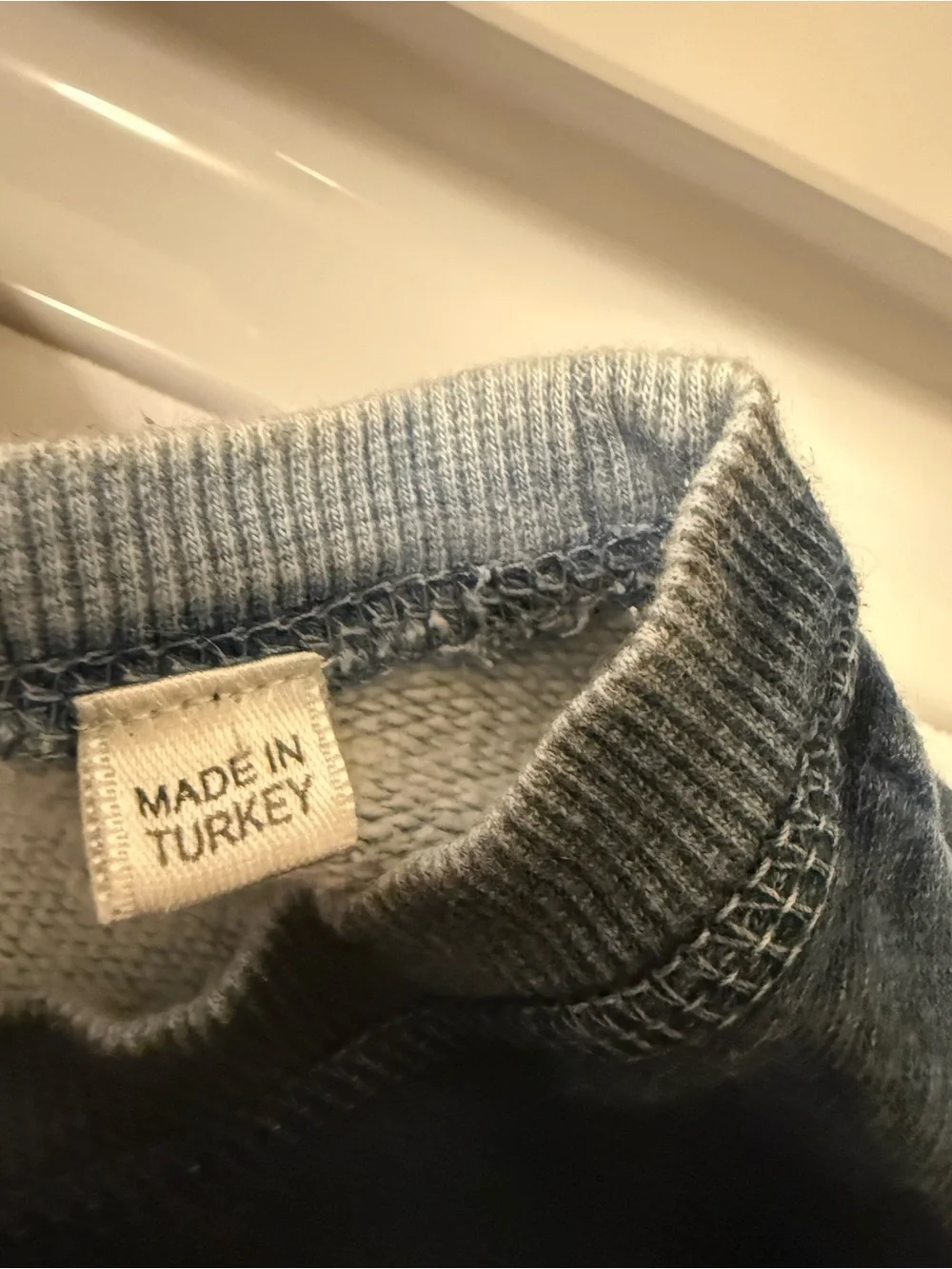 Diesel Men's Washed Indigo Embossed Logo Crewneck. 